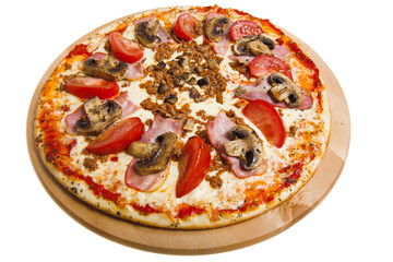 pizza with ham