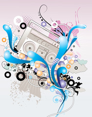 music grunge color vector