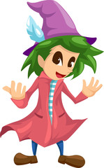 witch vector halloween illustration