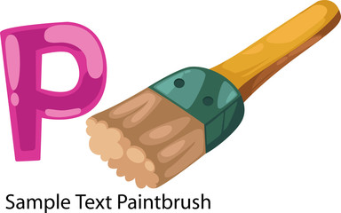 ALPHABET LETTER P-Paintbrush