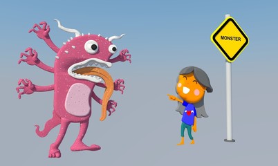 Monster with children