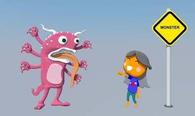 Monster with children