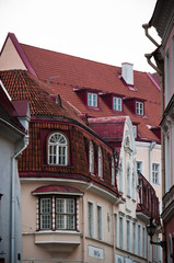 Fototapeta na wymiar Scandinavian houses with pretty windows
