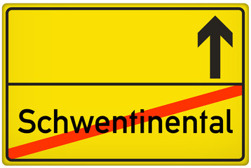 Obraz premium Ortsausgangsschild Schwentinental