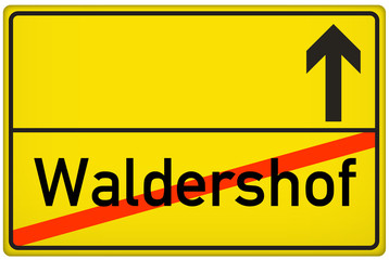 Ortsausgangsschild Stadt Waldershof