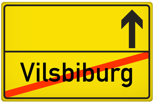 Ortsausgangsschild Stadt Vilsbiburg