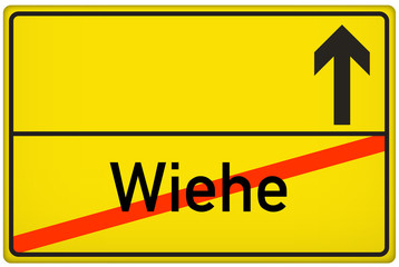 Obraz premium Ortsausgangsschild Stadt Wiehe