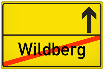 Obraz premium Ortsausgangsschild Stadt Wildberg