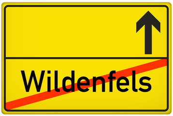 Ortsausgangsschild Stadt Wildenfels