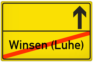 Obraz premium Ortsausgangsschild Stadt Winsen (Luhe)