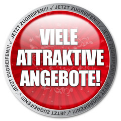 Viele attraktive Angebote! Button, Icon