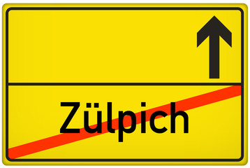 Fototapeta premium Ortsausgangsschild Stadt Zülpich