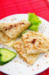 Pancakes stuffed with minced meat