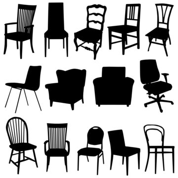 chair art vector illustration in black color