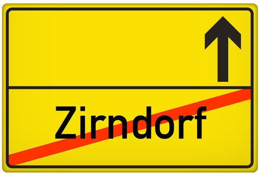 Ortsausgangsschild Stadt Zirndorf
