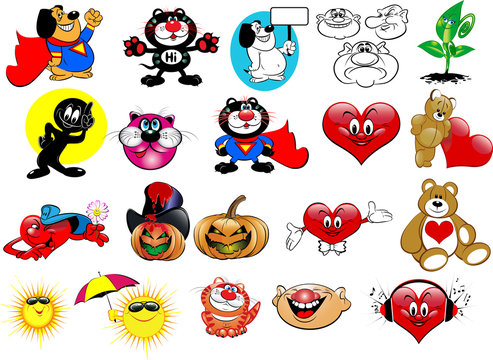 Vector set cartoon. Funny pictures for your design