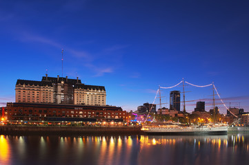 Puerto Madero at Night, Buenos Aires, Argentina.
