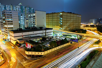 Fototapeta na wymiar megacity traffic and highway at night