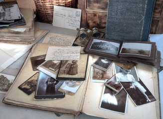 Old photos.potcard and books and album.