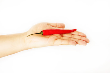 chilli auf der hand