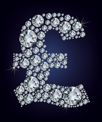 Pound symbol in diamonds.