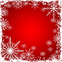 Winter grunge snowflakes background, vector