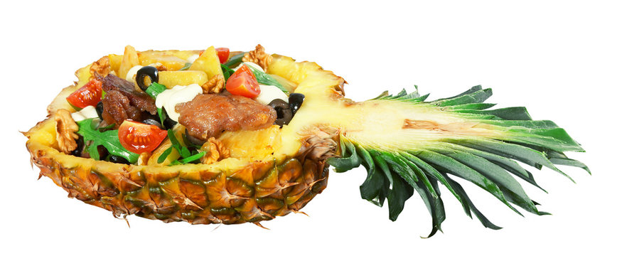 Meat Salad In Pinapple