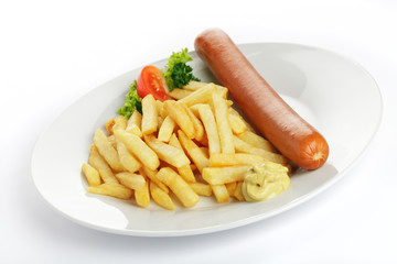 Bockwurst, Pommes frites
