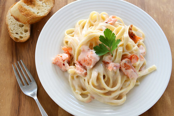 Smoked Salmon Fettuccine