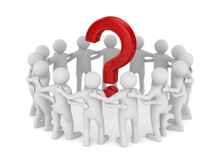 Conceptual image of teamwork. Isolated 3D on white