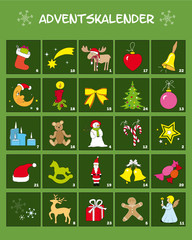 Adventskalender mit Türchen und Zahlen