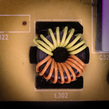 electronic circuit close-up. Macro background