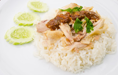 rice steamed with chicken soup at Thailand