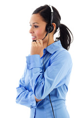 Female call center operator
