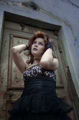 Fototapeta premium emo girl with beautiful hair