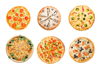 Pizza. Studio. Isolated on white background.