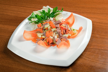 healthy salad of  beef tongue