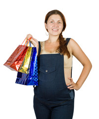 pregnant woman with shopping bags