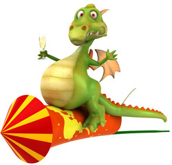 Dragon et feu d'artifice