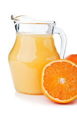 fresh orange fruit and juice