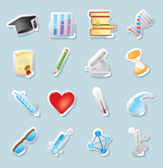 Sticker icons for science and education
