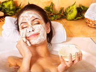 Natural homemade facial masks .