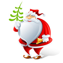 happy Santa Claus with bell