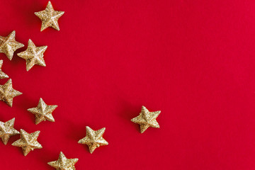golden stars on red
