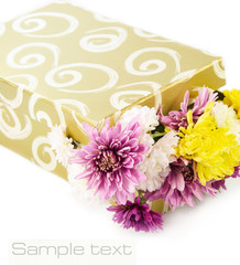 flowers in a gift box