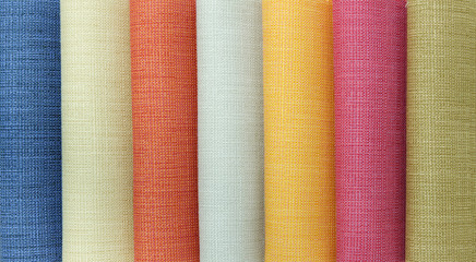 Multi color fabric texture samples