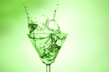 Splashing green cocktail