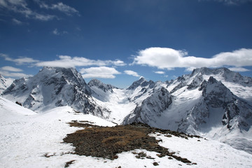 The beautiful landscape of the Caucasus Mountains