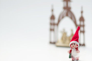 かわいいサンタクロースと教会