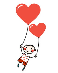 Junge mit Luftballonen